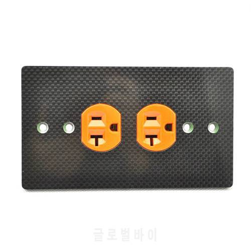 one 150*86 Carbon Fiber Power outlets cover wall plate Duplex Receptacle socket