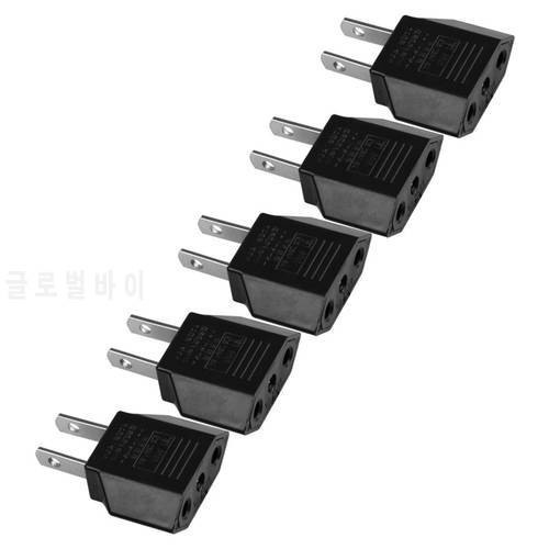 5pcs/lot Travel Plug Adapter European EU To US Power Adapter Electrical Converter Sockets American European AC Charger Outlet