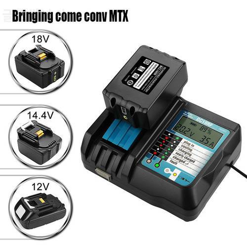 14.4V-18V 3.5A 3.0A Fast Battery Charger For Makita BL1415, 1420,1830,1840,1850,1860 Power Tool with display screen and USB port