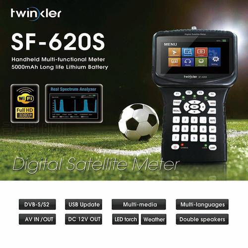Twinkler SF-620S Satfinder with 4.3 Inch LCD Support Spectrum Analyzer CS PowerVu WiFi CCTV Camera Digital Satellite Finder