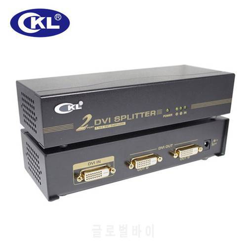 CKL 1 x 2 2 Port DVI Splitter Video Sharing Device Stable Performance Support HDCP DDC DDC2 DDC2B 1920*1080 Metal DVI-92E