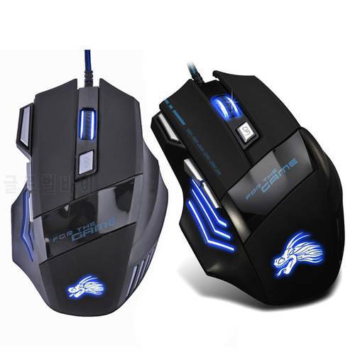 ALLOYSEED Wired Gaming Mouse 5500 DPI 6/7 Buttons LED Backlit USB Computer Optical Mouse Gamer Mice Mause For Desktop Laptop PC