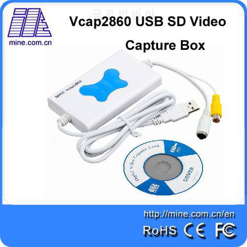 Vcap2860 Rca USB SD Capture Card S-Video+Composite Input USB SD Video Capture Box