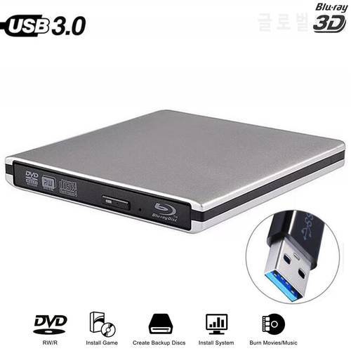 Bluray USB 3.0 External DVD Drive Blu-ray Combo BD-ROM 3D Player DVD RW Burner Writer for Laptop Computer Mac PC HP ACER ASUS
