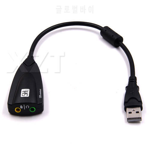 1pcs External USB Sound Card 7.1 Adapter 5HV2 3D Audio Headset Microphone 3.5mm For Laptop PC Professionalcompatible all systems