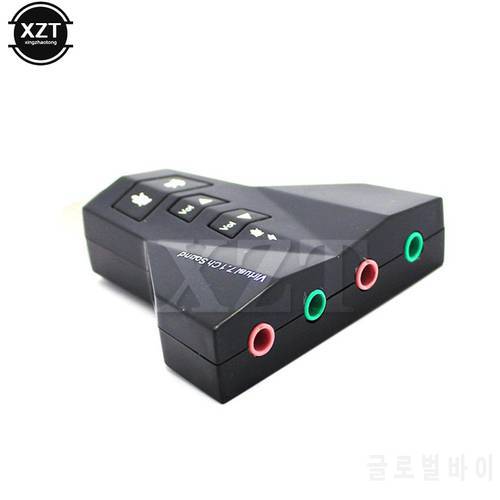Portable 3D External Usb Audio Sound Card Digital Dual Virtual 7.1 Channel USB 2.0 Audio Adapter Double Sound Card for PC