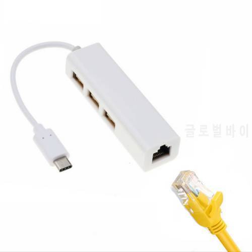 Type-C To Gigabit Ethernet RJ45 LAN Network Card Adapter USB 3.0 3.1 Hub Network Adapter For MacBook Windows 7/8/10