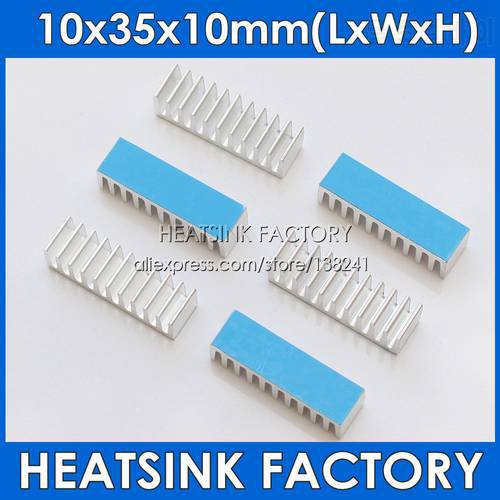 HEATSINK FACTORY Computer Cooler Radiator Aluminum 10x35x10mm Heat Sink for DIP IC Chip Heat Dissipation With Thermal Tape