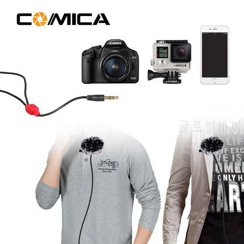 CoMica CVM-D02 Microphone 2.5M Lavalier Omnidirectional Condenser Mic for DSLR Camera Smart Phone Gopro Studio Microphone