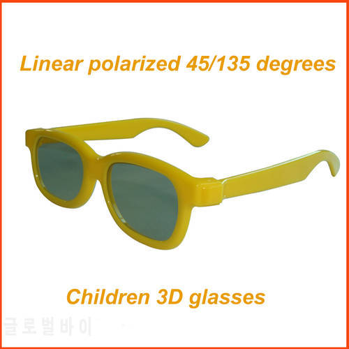 50pcs/Lot Orange CHILDREN 3D Glasses Linear Polarization 45/135 Degrees Linear Polarized 3D Glasses for Kids