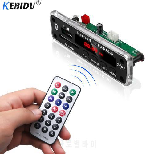 KEBIDU USB TF Radio FM AUX Module 3.5mm Wireless Bluetooth MP3 Player Decoder Board 5V 12V WMA MP3 Audio For Car for iPhone