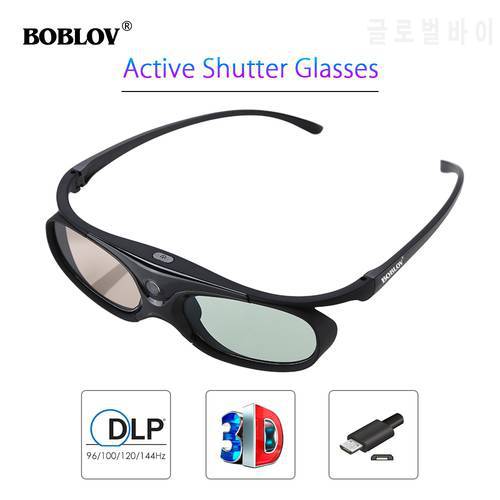 Wholesale BOBLOV JX-30 Universal 3D Glass Anaglyph 3D Movie Game DVD Vision All DLP Projector USB Rechargeable Home Theater