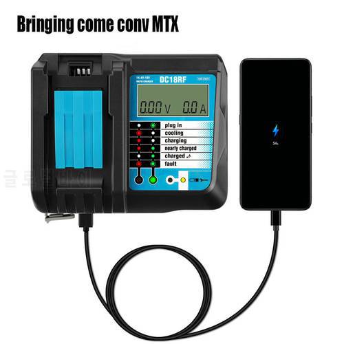 14.4V/18V 3.5A Li-Ion Battery LCD Screen Charger for Makita 14.4V/18V BL1830 BL1815 BL1430 DC14SA DC18SC DC18RC with USB port