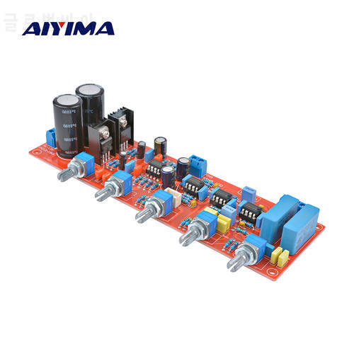 AIYIMA NE5532 Subwoofer Preamplifier Board HiFi 2.1 Tone Preamp Volume Control Adjustment Low Pass Filter Board Dual AC12V