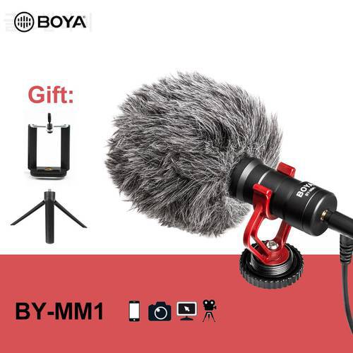 BOYA MM1 BY-MM1 Shotgun Microphone Video Recording Mic for DSLR Camera Smartphone Youtube Live Vlogging Mic Microfone