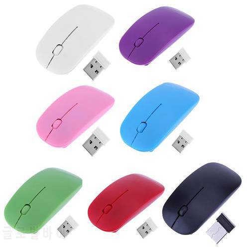 2.4GHz 1000 DPI 3-Button Ultra Thin Usb Wireless Optical Photoelectric Gaming Mouse For Computer PC Laptop Desktop 7 Candy Color