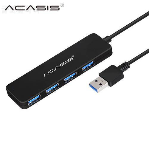 Acasis USB 3.0 Hub 4 Port Multi USB Hub 2.0 with Power Adapter Hub USB 3,0 for PC Computer Accessories USB Splitter for Macbook
