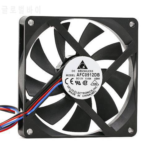 1pcs AFC0912DB 9015 90x90x15mm 90mm slim 12V 0.45A 3Pin PWM computer CPU cooler thin cooling fan for delta
