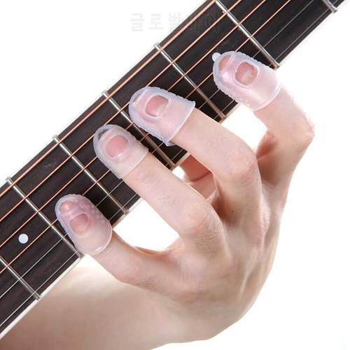 Silicone Finger Guards Guitar Fingertip Protectors For Ukulele Guitar S M L 4Pcs/Set