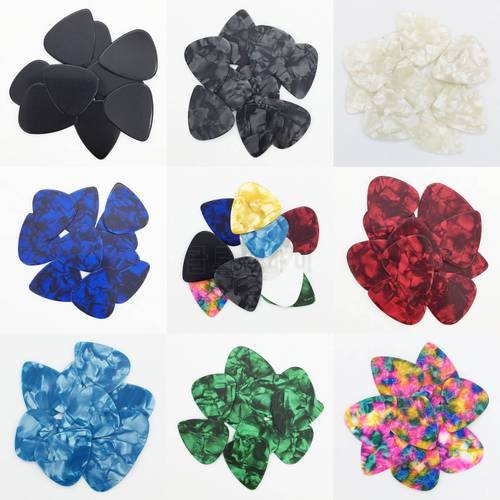 50 pieces 0.46 mm Celluloid Guitar Pick Mediator for Acoustic Electric - 10 Colors Custom