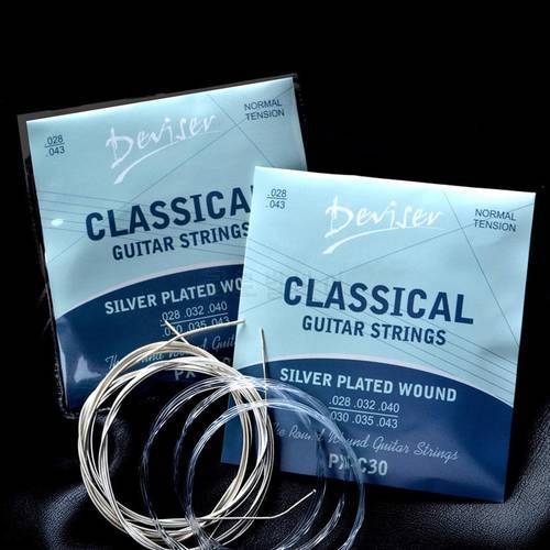 6pcs/set Guitar Strings Nylon Silver Strings Set Plating Super Light for Classic Acoustic Guitar High Quality Guitar Strings