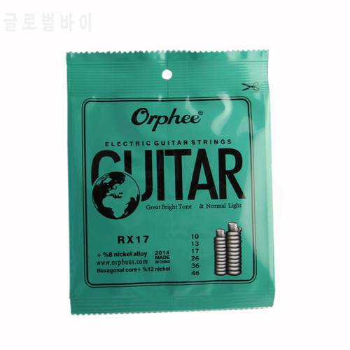 Orphee RX17 6pcs Electric Guitar String Set (010-046) Nickel Alloy String Normal Light Tension &Great bright tone