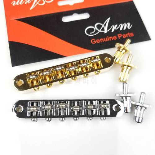 Chrome Silver Gold Tune-O-Matic Roller Saddle Electric Guitar Bridge For LP SG Guitar ( post hole 4.2MM ) MADE IN KOREA