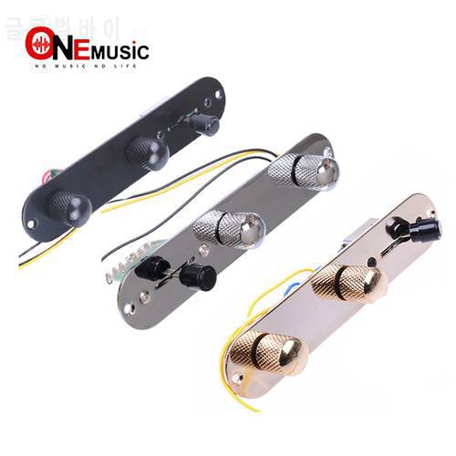 Black/Gold/Chrome 3 Way Wired Loaded Prewired Control Plate Harness Switch Knobs for TL Style Electric Guitar Parts
