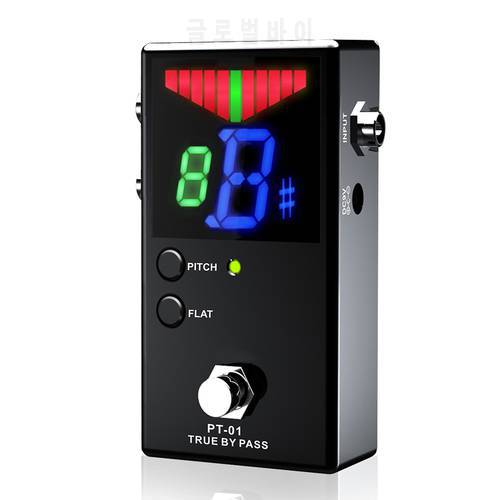 Protable Guitar Pedal Tuner for Guitarra Bass Violin Ukelele Guitar Tuner Stringed Instruments Clear View with FND Screen