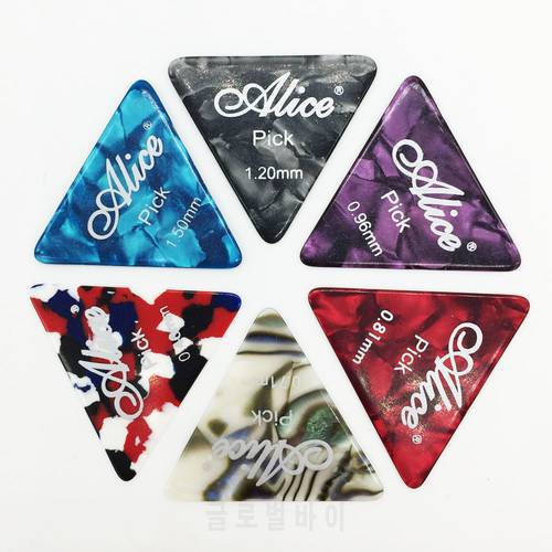 6 pieces Alice Triangle Guitar Pick Material Celluloid Mediator For Acoustic Electric Guitarra Thickness 0.46 mm - 1.50 mm