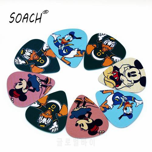 SOACH 10PCS 0.46/0.71/1.0mm high quality guitar picks two side pick earrings Mix picks Musical Instrument Guitar Accessories