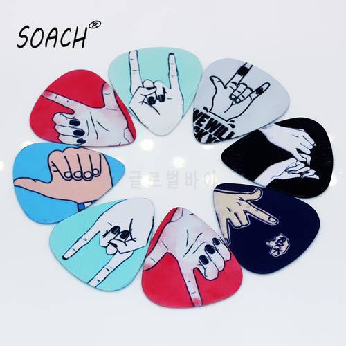 SOACH 10pcs 0.71mm high quality two side picks DIY bass guitar Accessories acoustic guitar pick Mediator parts for ukulele bass