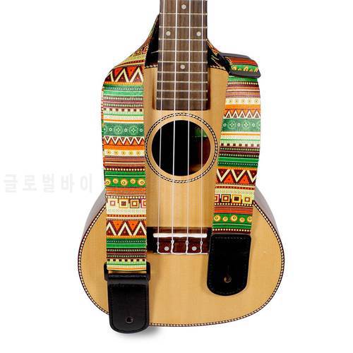 Adjustable Hawaii Guitar Strap National Style Printing Thicken Ukulele Belt Guitarra Straps For Ukulele Guitar Part Accessories