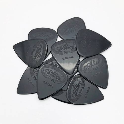 100pcs Alice Acoustic Electric Guitar Bass Pick Nylon Mediator Thickness 0.58 0.71 0.81 0.96 1.20 1.50 mm Color Black White