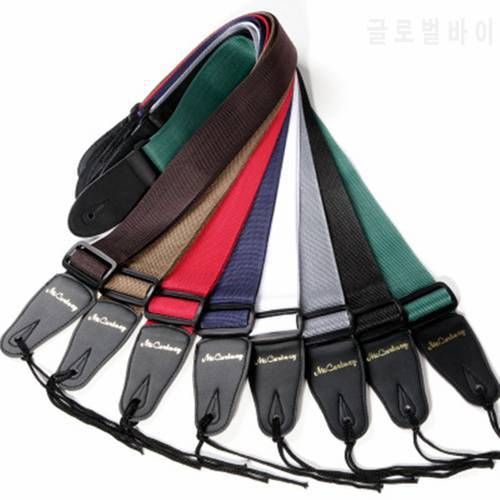 High Quality Acoustic Electric Guitar Strap Leather Bass Guitar Strap Black Brown Blue Red Strap For Guitar Musical Instruments