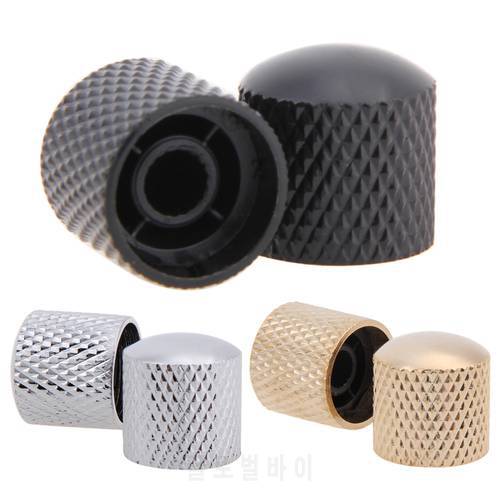 4pcs Chrome Plated Guitar Bass Dome Tone Knobs For Electric Guitar/Bass Volume Control Knobs Guitar Parts & Accessories