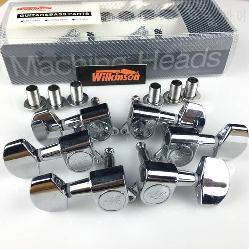 NEW wilkinson WJN-01 3R-3L Guitar Machine Heads Tuners WLS 3+3 Chrome Silver Tuning Pegs ( With packaging )