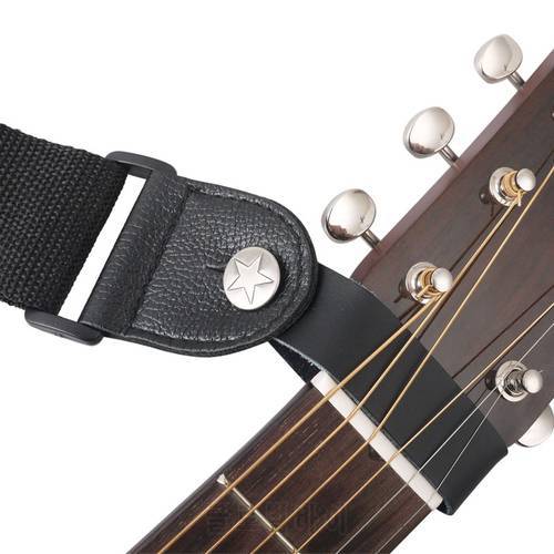 Genuine Leather Guitar Strap Holder Button Safe Lock Fits Above Neck on Headstock Bass Folk Acoustic Electric Guitar Accessories