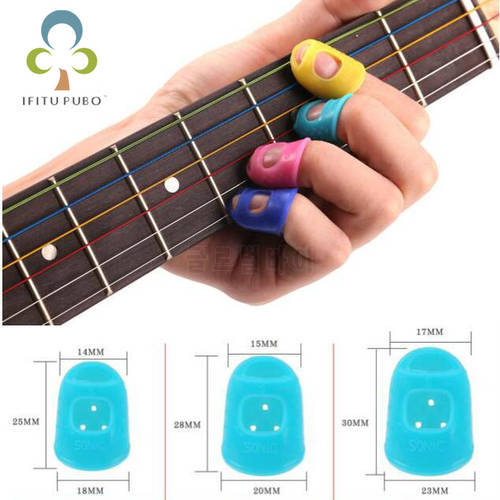 4pcs Fingertip Protector Fingerstall Silicone Guitar String Finger Guard Against the Press Finger Ballad Guitar Accessories GYH