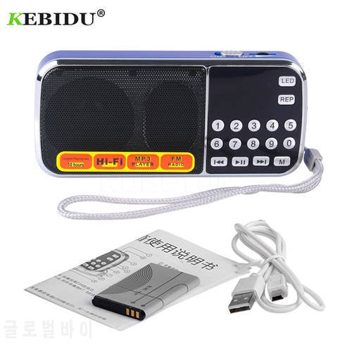 Kebidu Fashion L-088 Portable HIFI Mini MP3 Audio Player Speaker Flashlight Amplifier Micro SD TF FM Radio