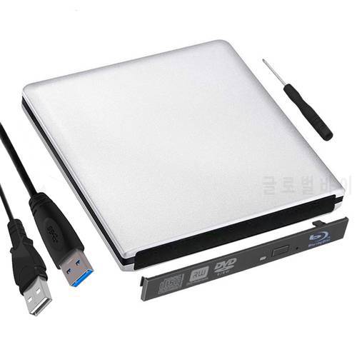 12.7mm USB 3.0 Blu-ray Drive External Optical Drives Enclosure SATA to USB External Case For Laptop Notebook without drive