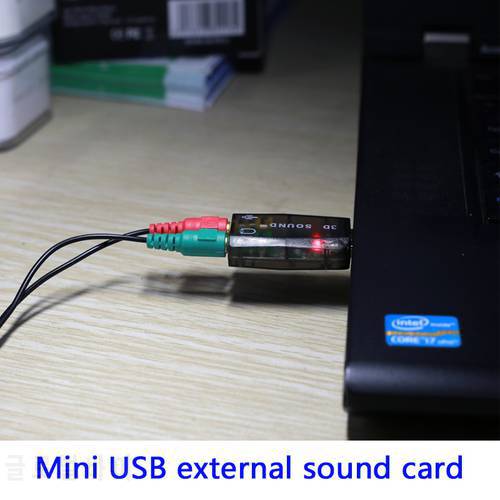 Channel 5.1 External 3D USB Sound Card with 3.5mm Audio Adapter for Computer headphone Stereo Mic Audio USB Converter
