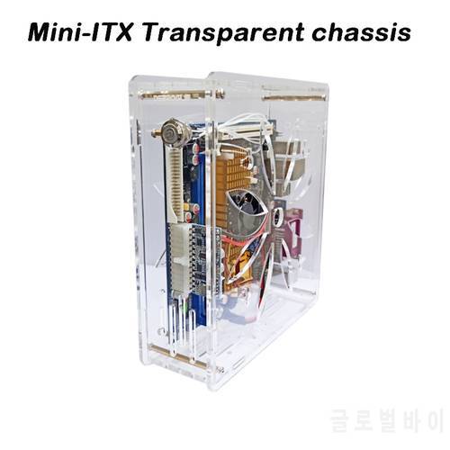 ITX transparent mini chassis Desktop computer simple case HTPC chassis industrial control box case acrylic Easy to install
