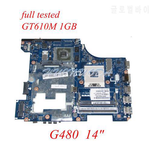 NOKOTION LG4858 MB 11252-1 48.4SG01.011 11S90000306 For Lenovo IdeaPad G480 14 Inch Laptop Motherboard 610M HM76 DDR3 With CPU