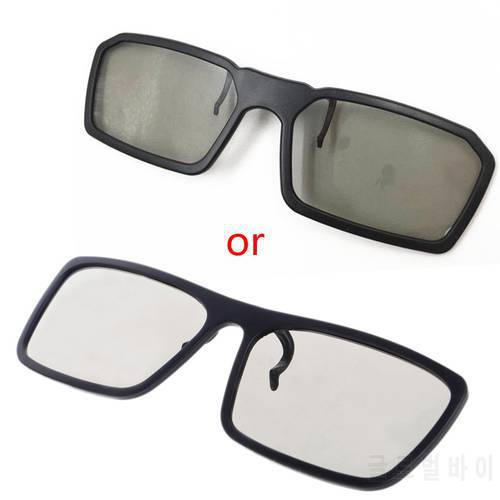 OOTDTY 1PC New Clip-On Type Circular Passive Polarized 3D Glasses For TV Real 3D Cinema 0.22mm