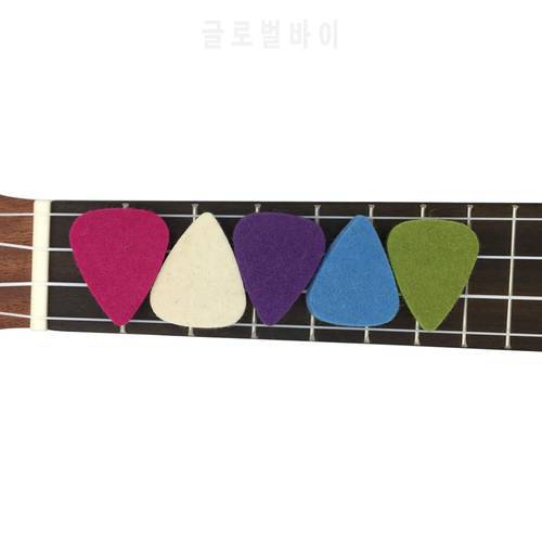 Soft Guitar Ukulele Felt Picks 5 Colors Pack 3.5mm Thickness Concert Soprano Tenor 21 23 26 Accessories Plectrum
