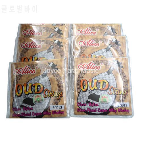 10 Sets of Alice AOD-10/11/12 OUD Strings Clear Nylon Silver-Plated Copper Alloy Wound 10-11-12 String