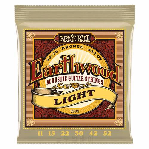Ernie Ball 2004 Earthwood 80/20 Bronze Light Acoustic Guitar Strings 11-52