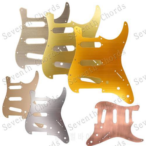 Metal Aluminum 11 Holes SSS Guitar Pickguard Anti-Scratch Plate For ST FD Electric Guitar