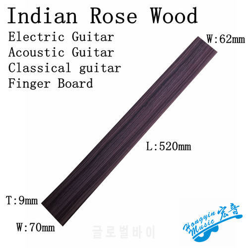 Indian Rose Wood For Acoustic Electric Classical Guitar Finger Board Handmade Rosewood Fingerboard Guitar Parts9*70*520